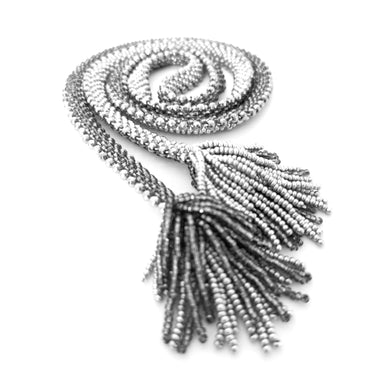 Collar Serpiente Hematitas Palteado y Gris